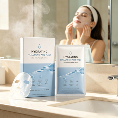 Hydrating Hyaluronic Acid Mask | Deep Hydration & Plumping, Skin Barrier Support, Dewy Glow